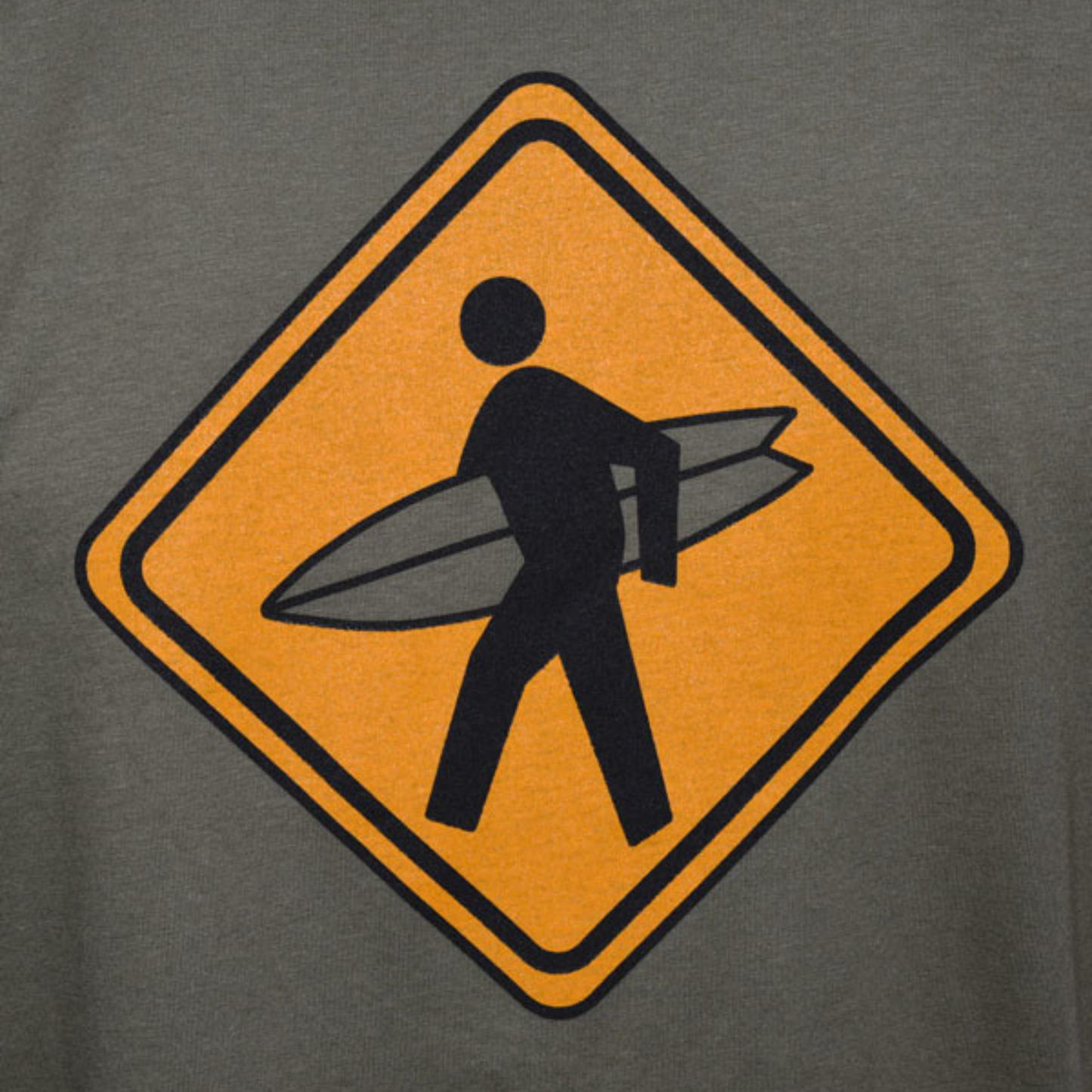 Surfer Crossing - T-Shirt - Army Green