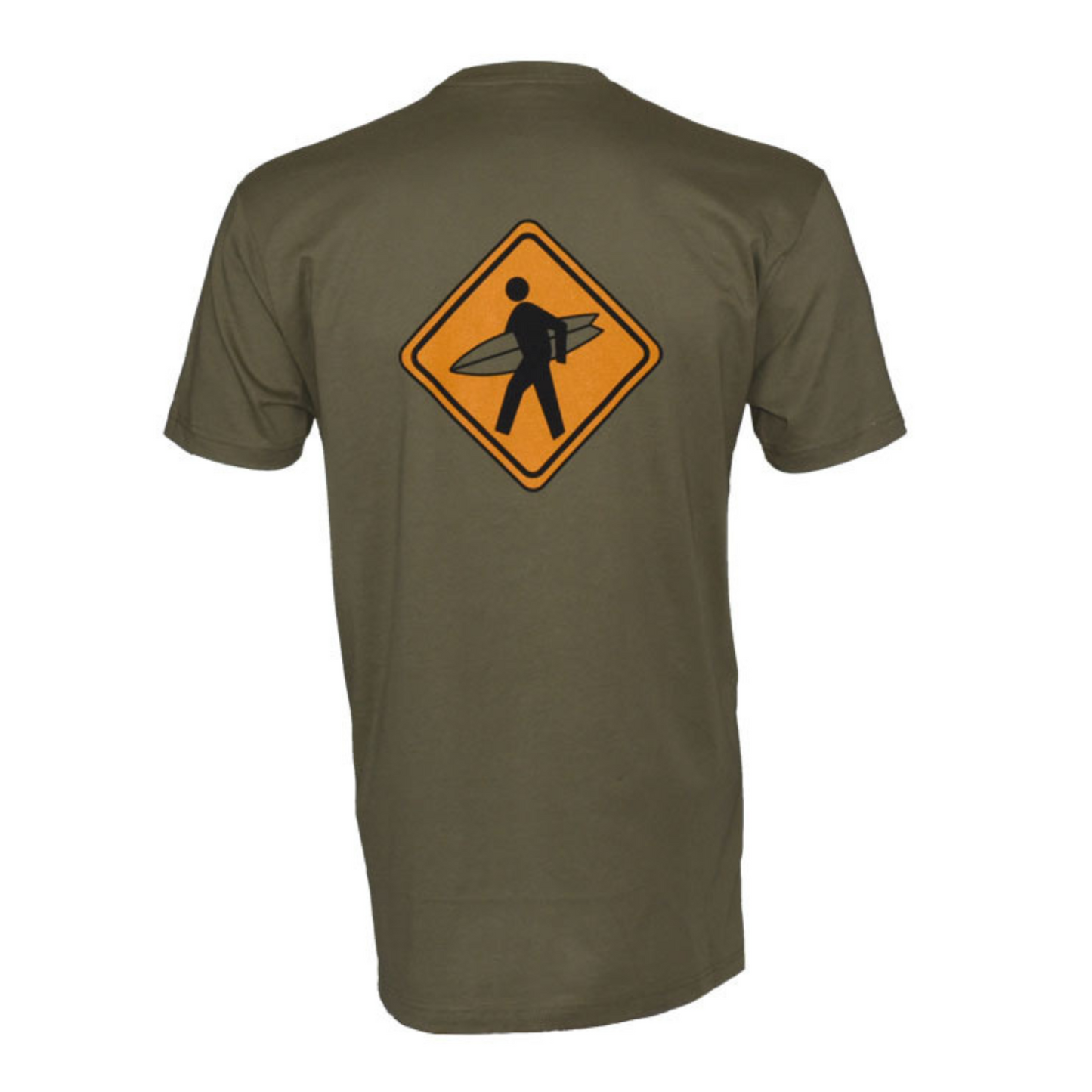 Surfer Crossing - T-Shirt - Army Green