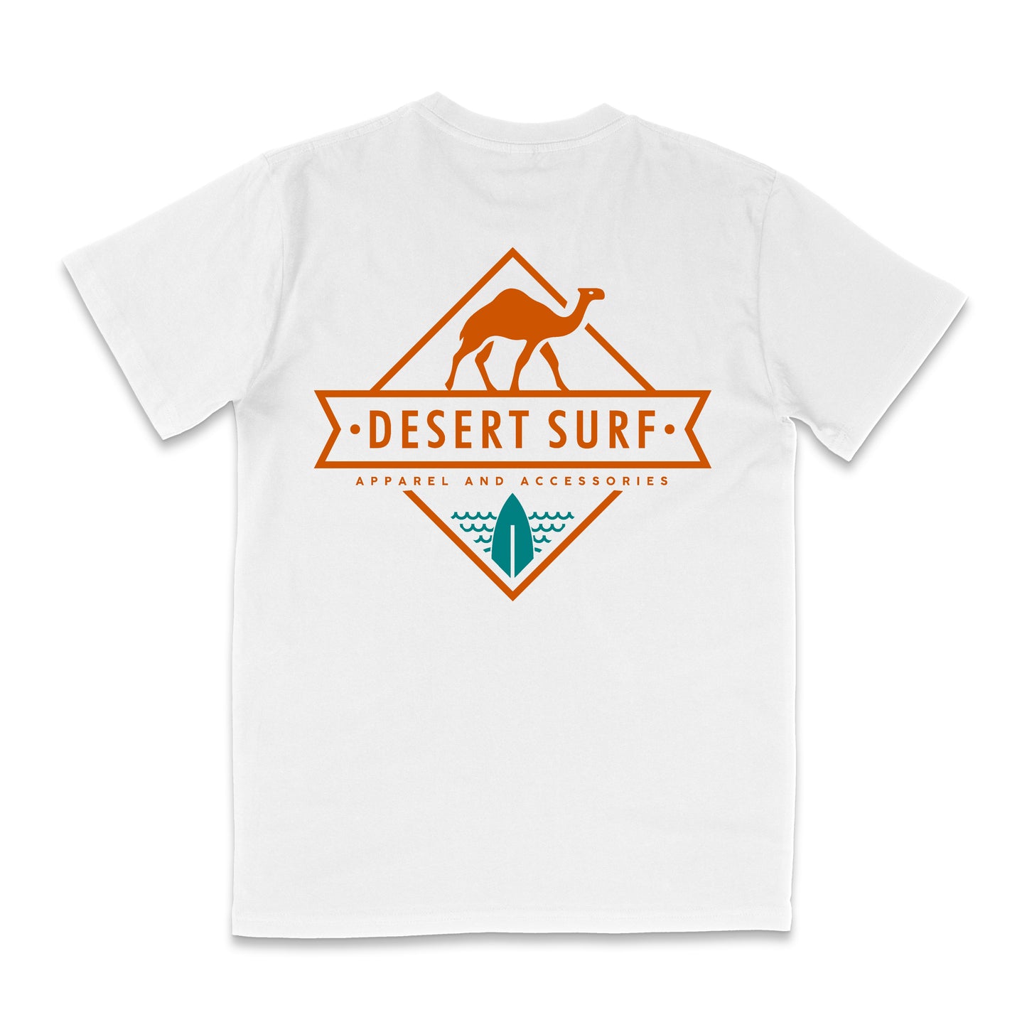 Desert Surf T-Shirt - Classic Camel Logo - White