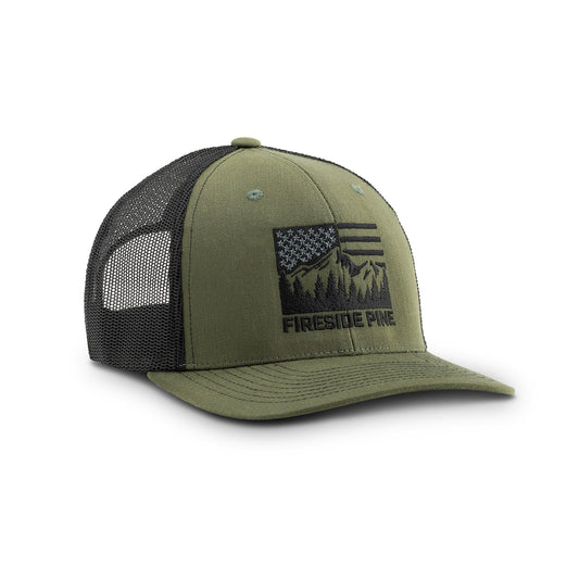 Snake River Trucker Hat - Olive/Black