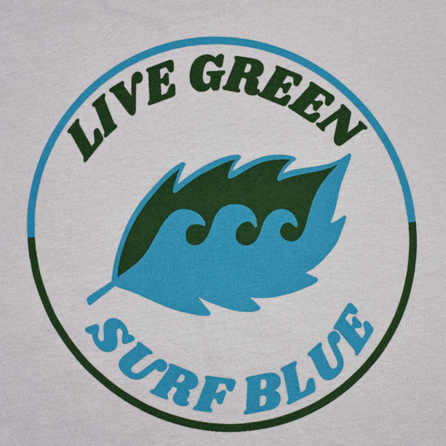 Live Green Surf Blue - T-Shirt - Natural