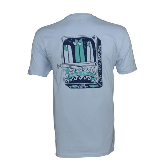 Surfboard Sardines - Short Sleeve T-Shirt - Grayish Blue