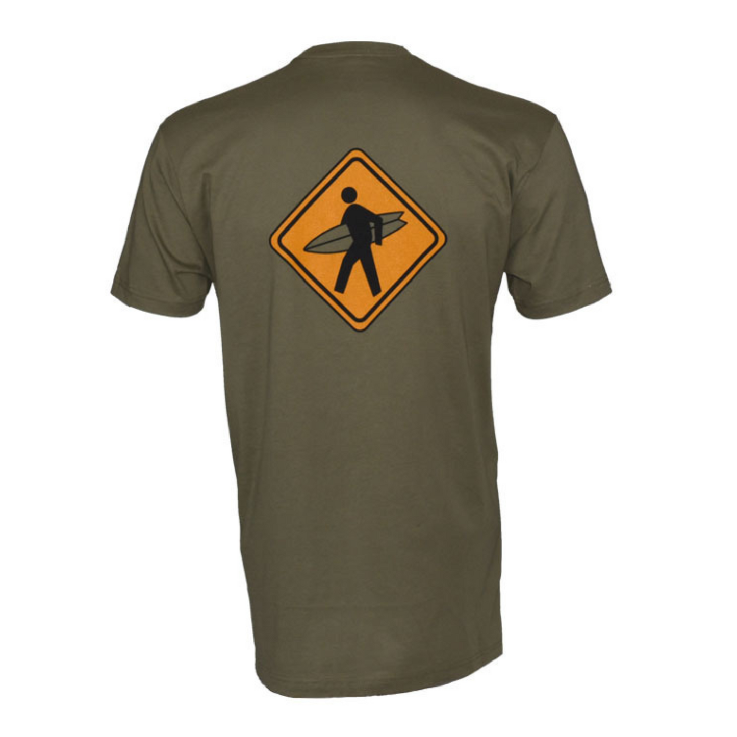 Surfer Crossing - T-Shirt -  Army Green